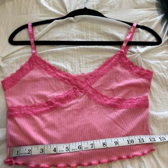 Womens Lace Strap Crop Top Cami V-Neck Corset Tanks Y2K Shirts Camisoles - Picture 3 of 11